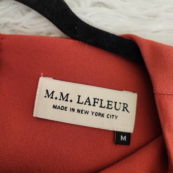 MM LaFleur Sheath Silvia Dress Women size M Orange brown brick Pockets - Picture 6 of 16